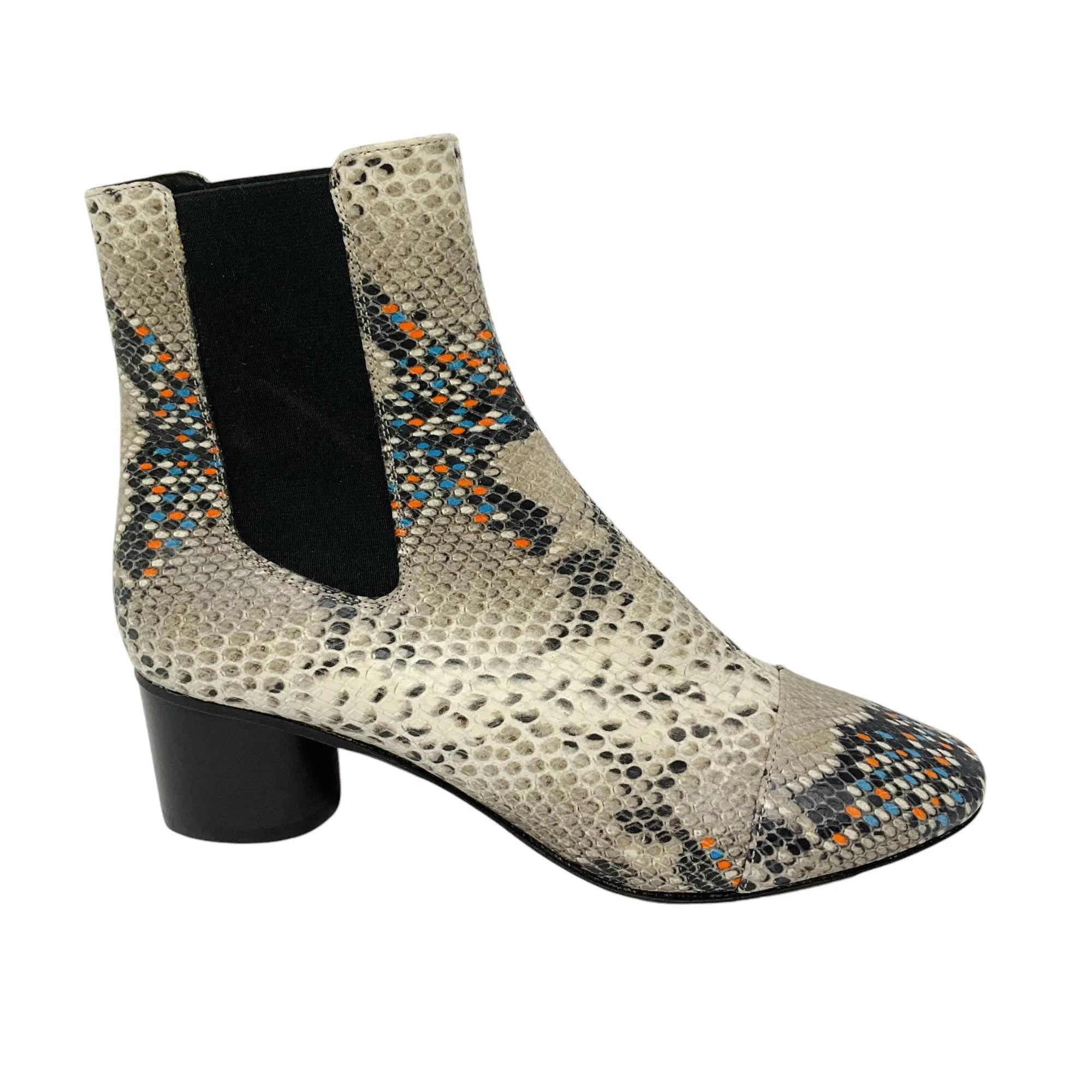 Isabel Marant Ivory Multi Snake Print Leather Booties