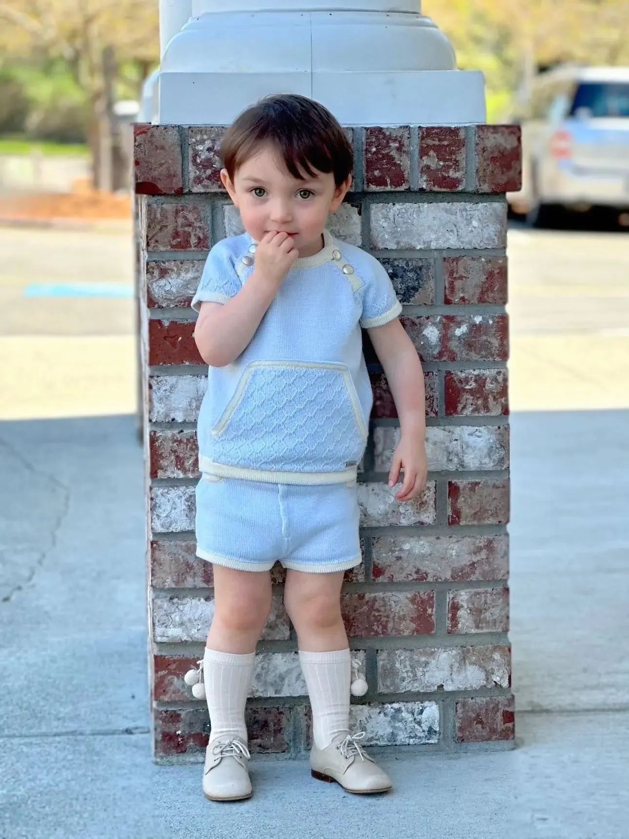 Jacob- Beige Leather Boy Oxford Shoes