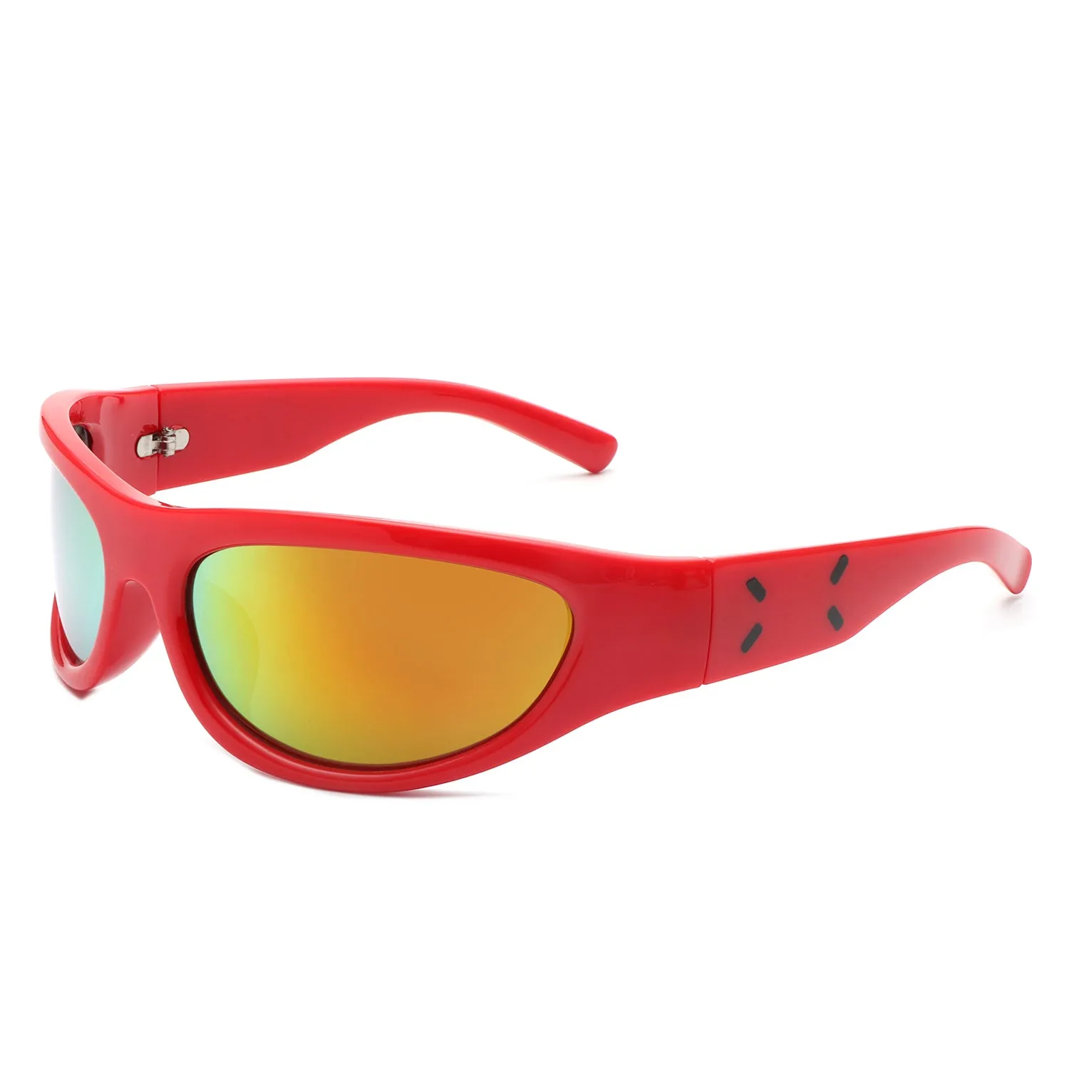 Kaelos - Rectangle Wrap Around Oval Sports Sunglasses