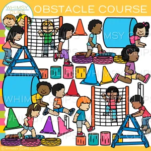 Kids Obstacle Course Clip Art