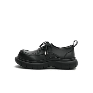 Lace-Up Leather Shoes with Padded Bottoms