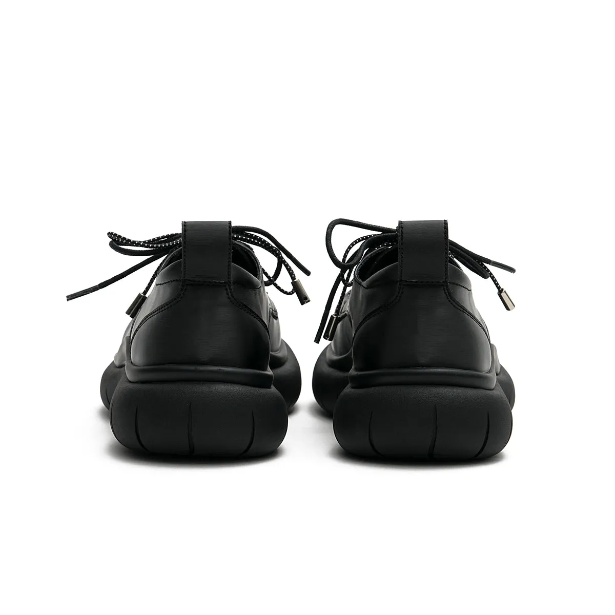 Lace-Up Leather Shoes with Padded Bottoms