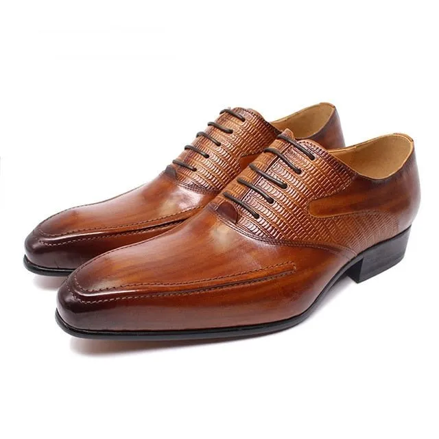 LaceLux Exotic Italian Pointed Toe Oxford