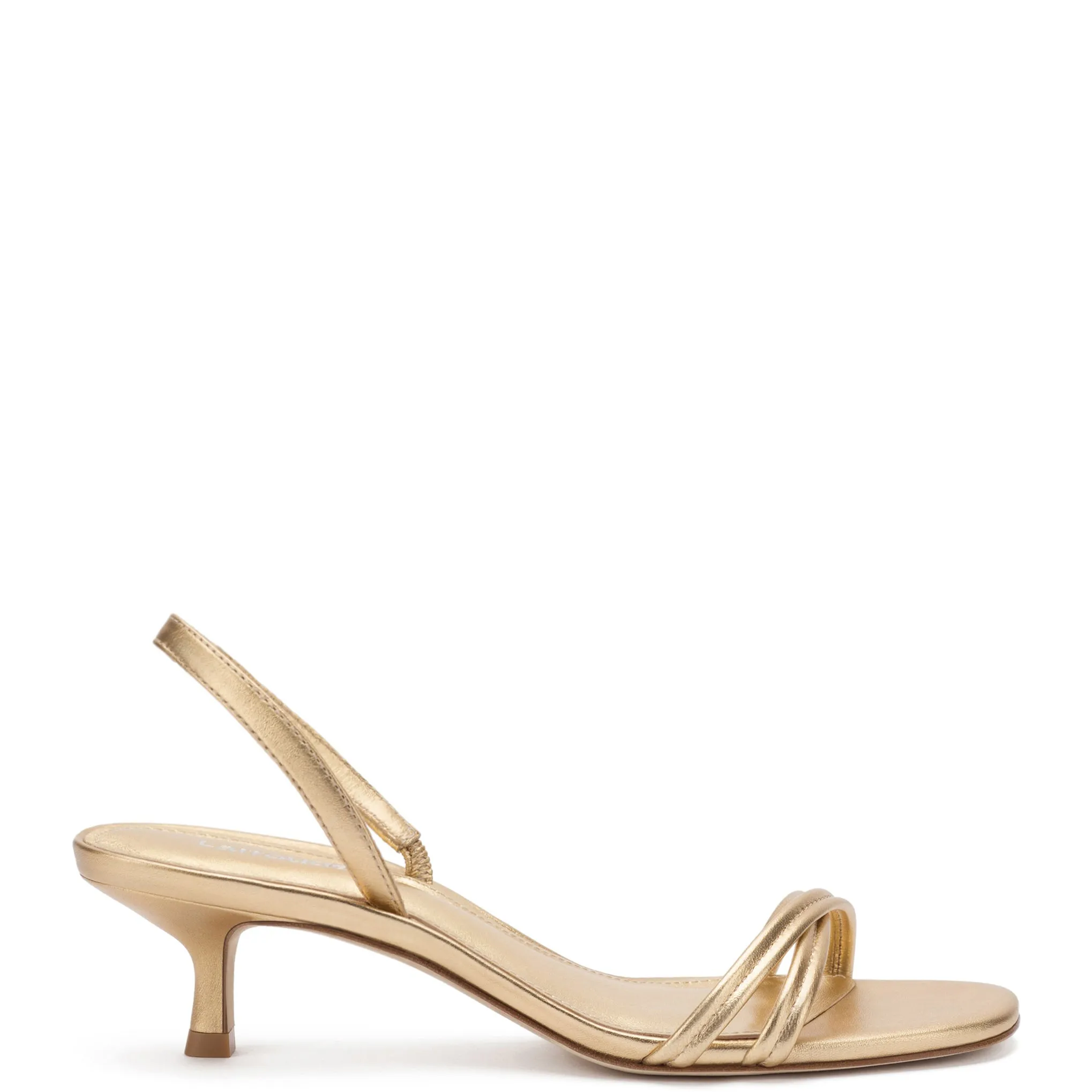 Larroude Mini Annie Sandal In Gold Metallic Leather