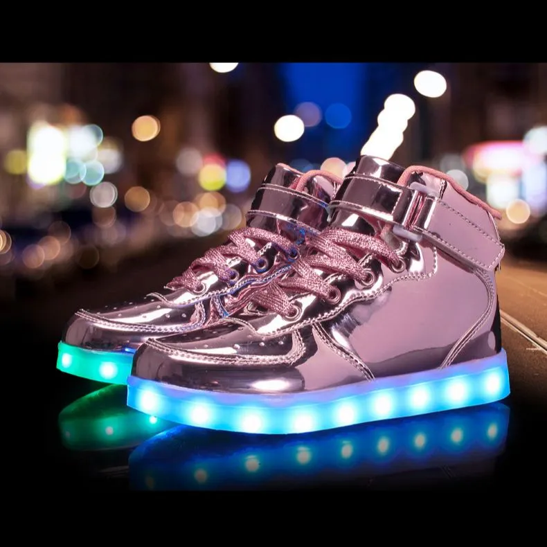 Led Sneakers Shiny Pink 7 Led Light Colors  | Dancing Led Light Shoes  | Kids Led Light Shoes  | Led Light Shoes For Men  | Led Light Shoes For Women