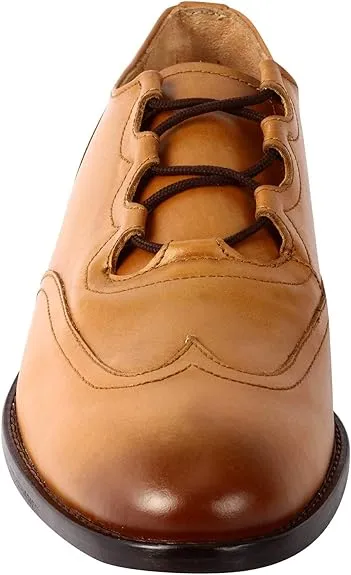 Libertyzeno Men's Tan Wingtip Oxford Moccasins Size 8.5 Pair of Shoes