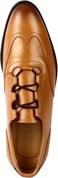 Libertyzeno Men's Tan Wingtip Oxford Moccasins Size 8.5 Pair of Shoes