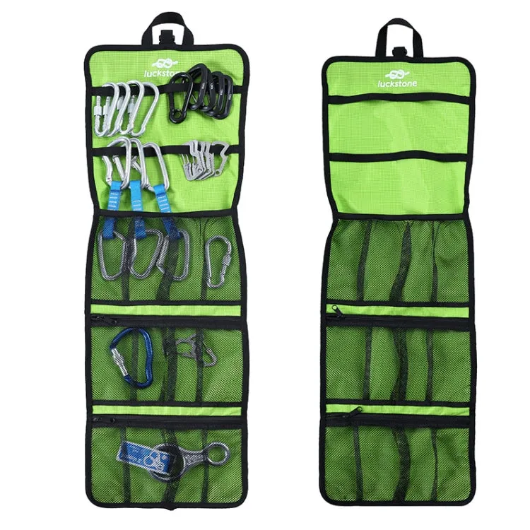 LUCKSTONE Outdoor Climbing Rope Hook Storage Bag Climbing Equipment Organizing Bag Tool Bag(Green)