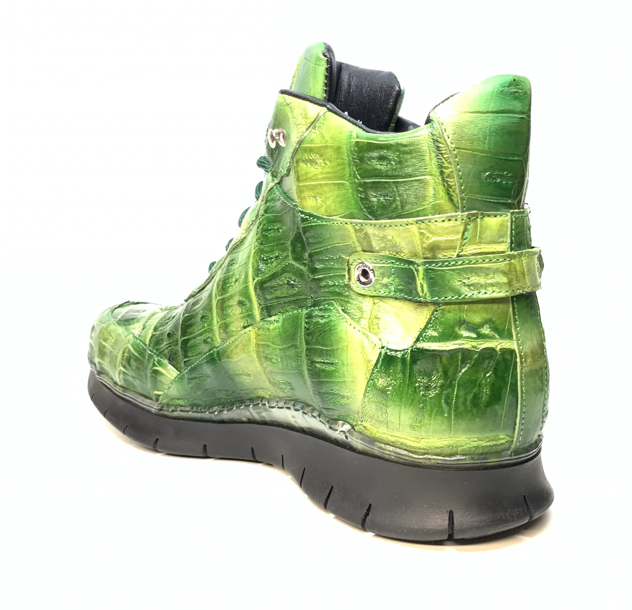 Mauri 8567 Multi Green Crocodile Hightop Sneakers