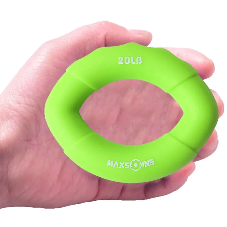 MAXSOINS MXO-009898 Silicone Finger Exercise Grip Device Olive Shape Rehabilitation Finger Pinch Device, Specification: 20LB(Green)