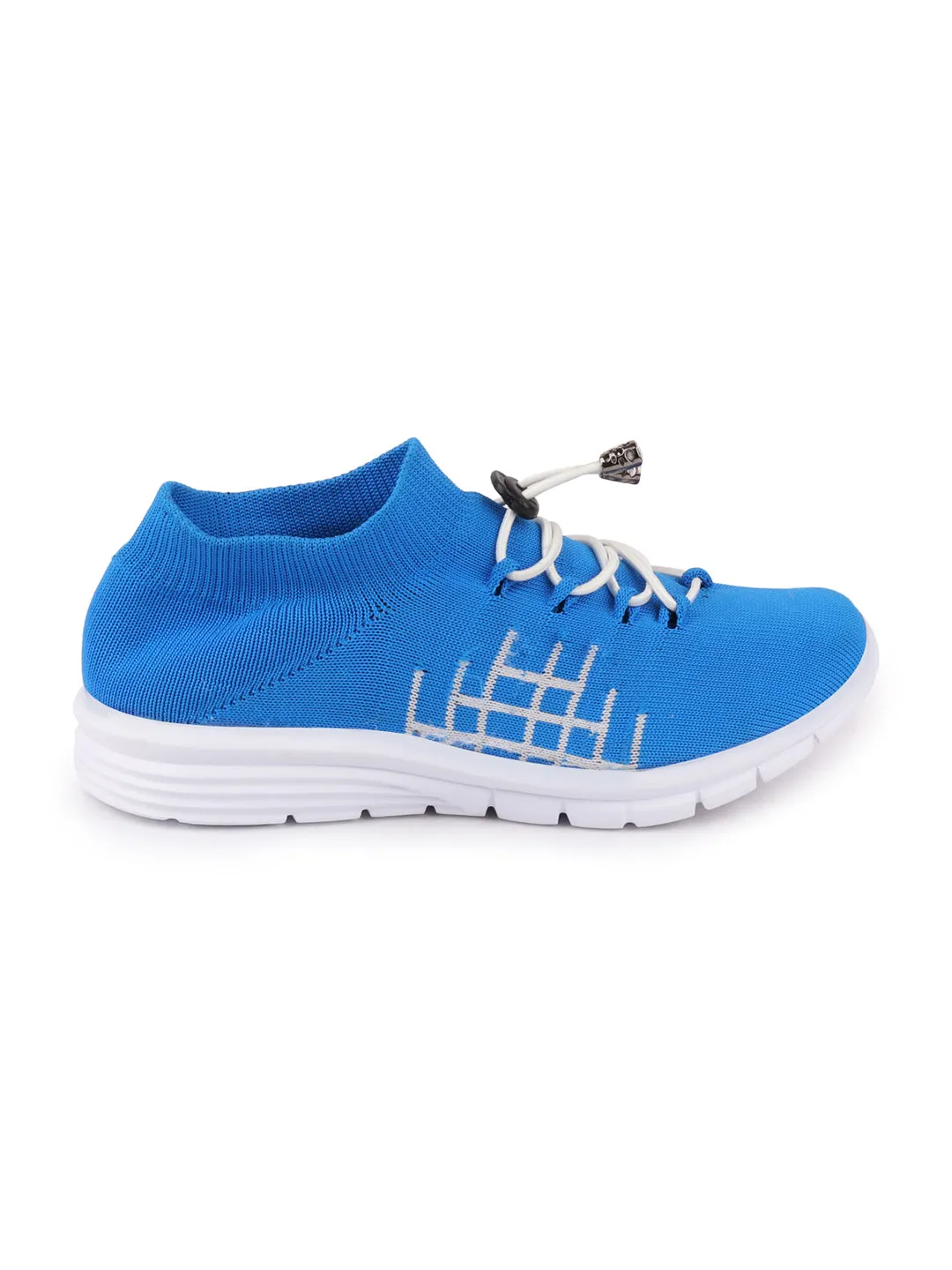 Men Sky Blue Sports Lace-Up Walking Shoes