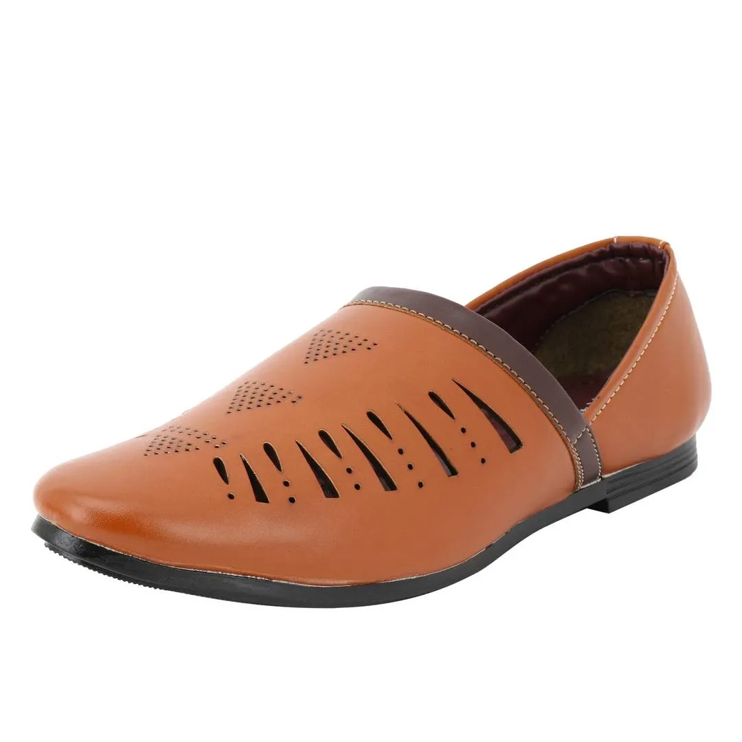 Men Tan Leather Formal Shoes