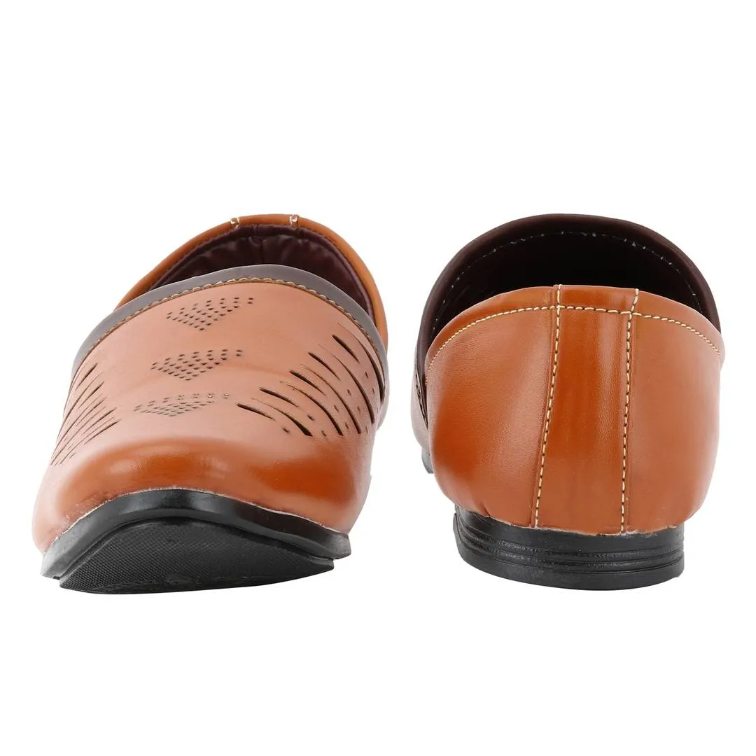 Men Tan Leather Formal Shoes