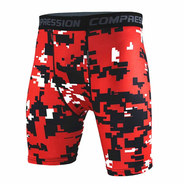 Mens Crossfit Camouflage Tight shorts Running training compression Quick-drying pants Gym jogging Fitness workout Bermuda Tights