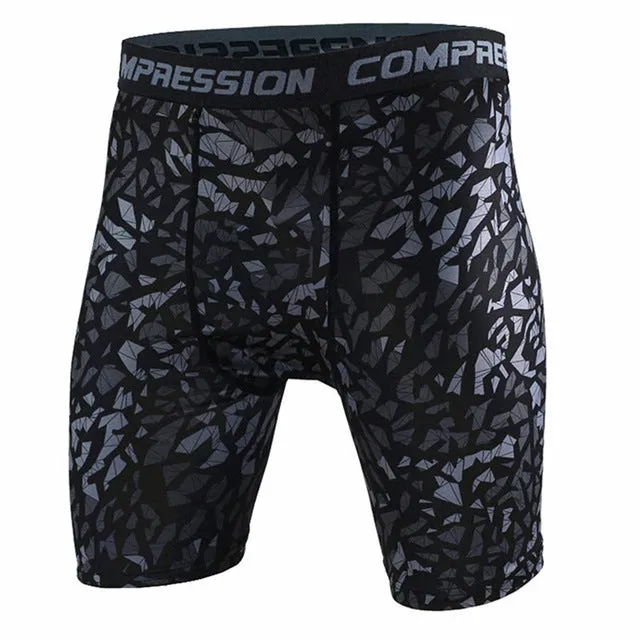 Mens Crossfit Camouflage Tight shorts Running training compression Quick-drying pants Gym jogging Fitness workout Bermuda Tights