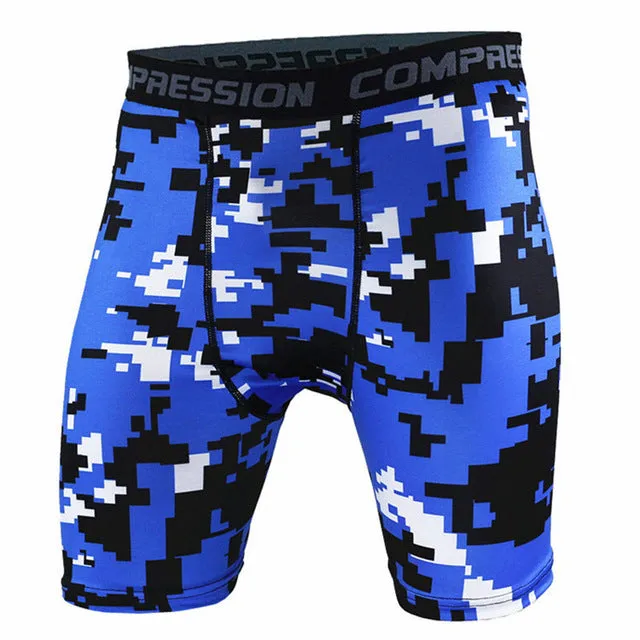 Mens Crossfit Camouflage Tight shorts Running training compression Quick-drying pants Gym jogging Fitness workout Bermuda Tights