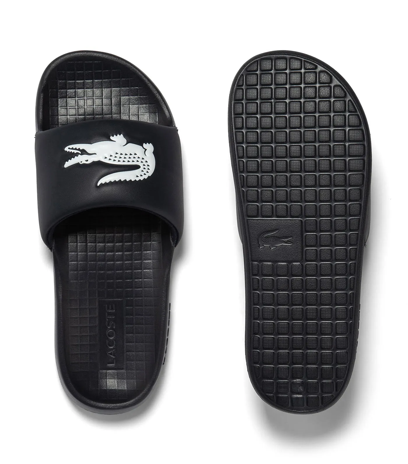 Men's Lacoste Croco 1.0 Synthetic Slides Navy/White