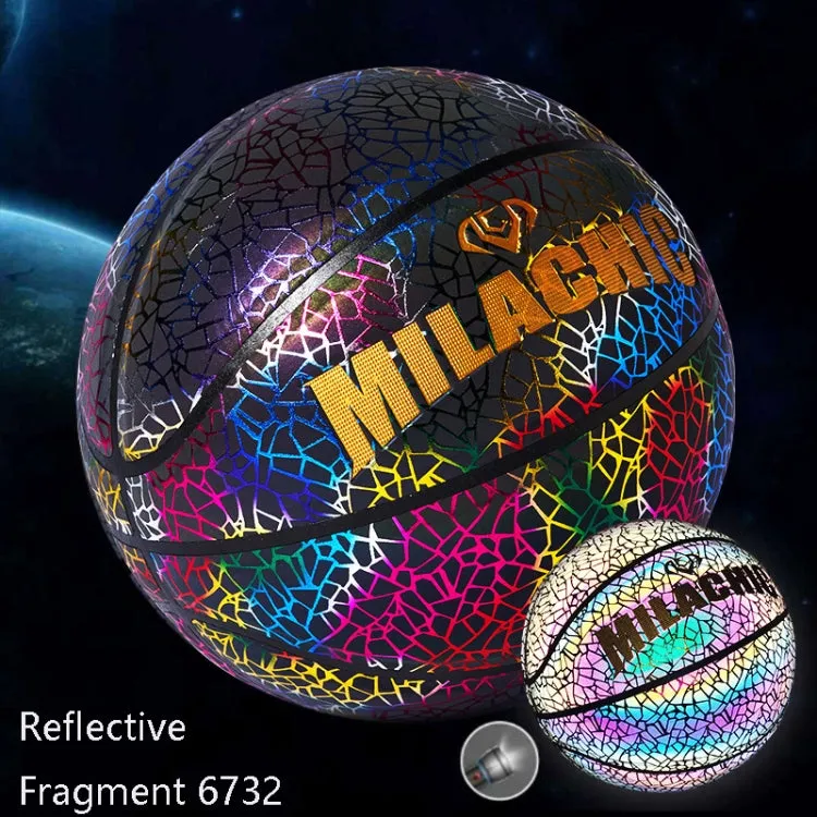 MILACHIC Number 7 Sports Cool Night Light Reflective Basketball(Reflective Fragment 6732)