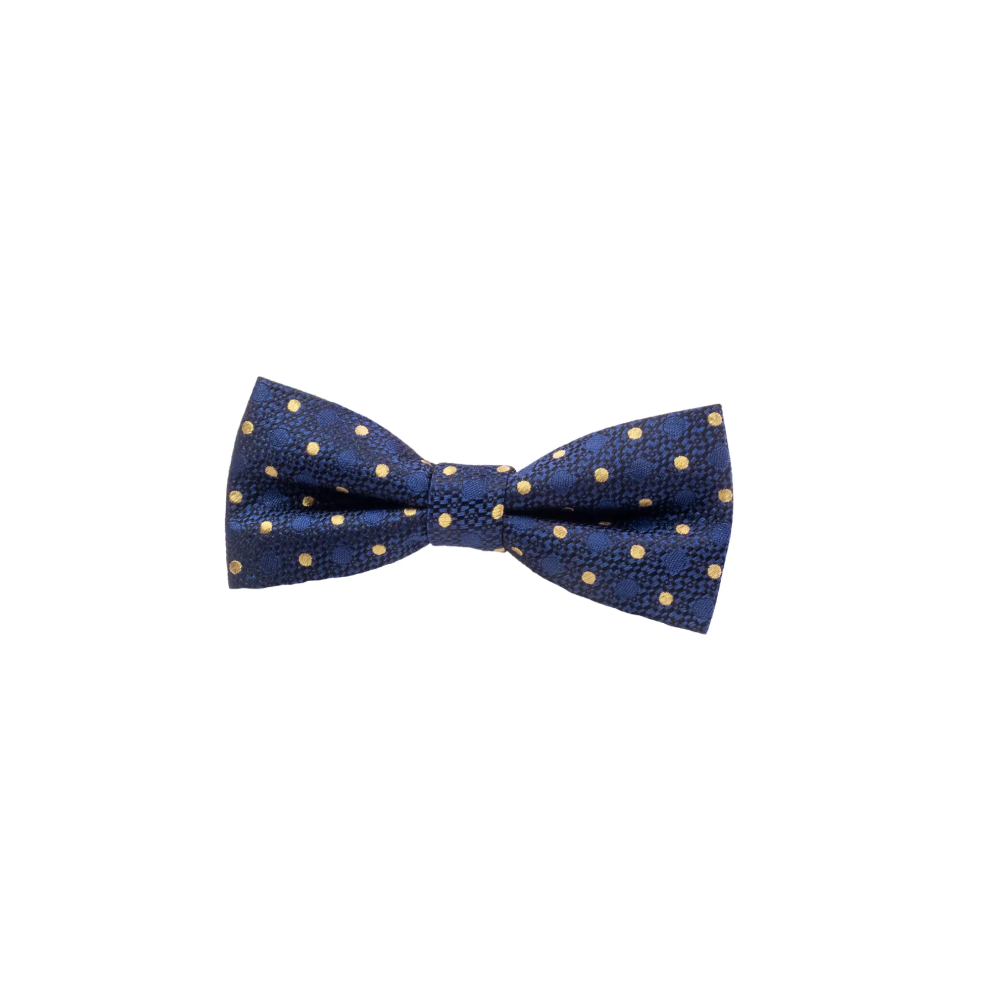 Navy with Gold Dots Bow Tie