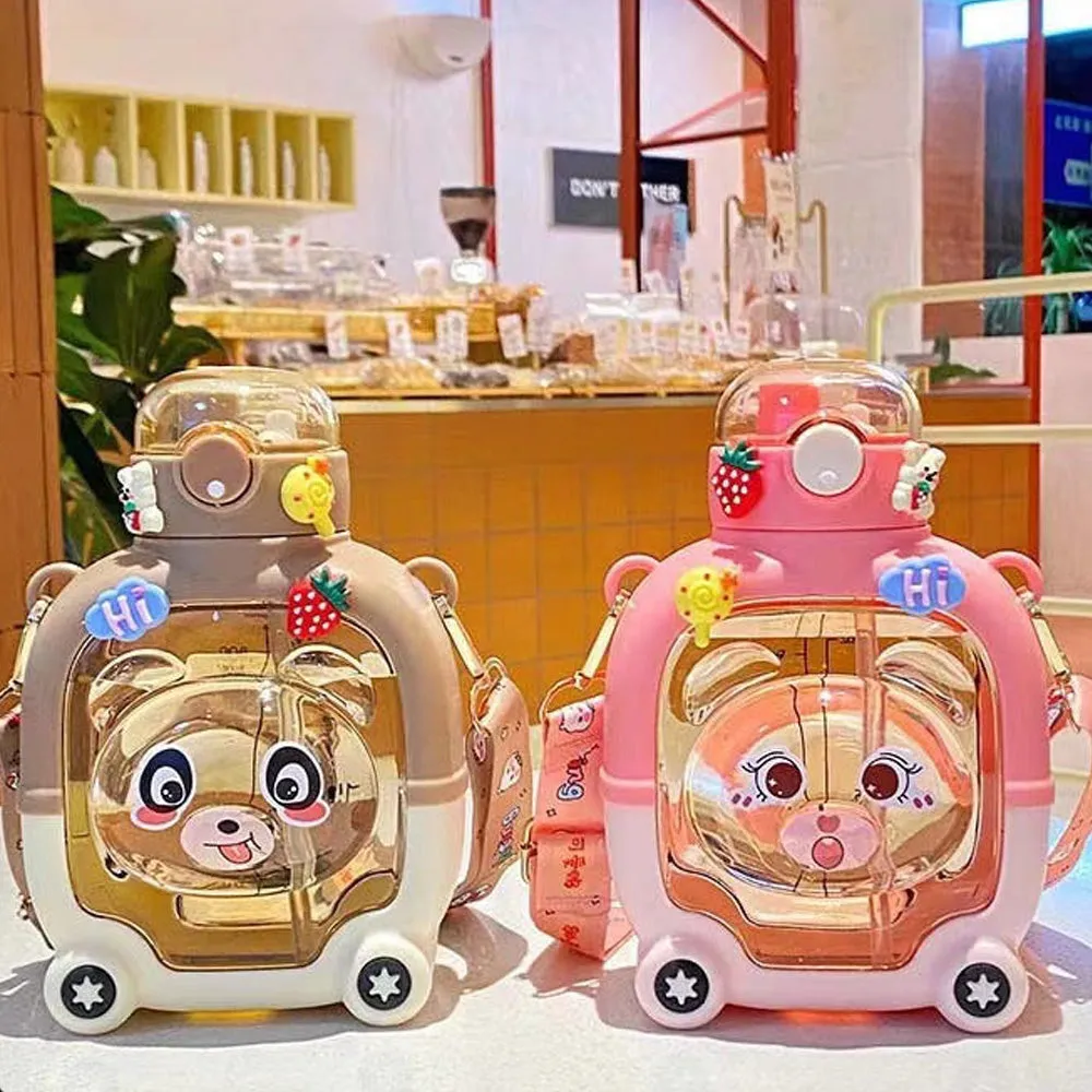 (NET) Cute Bear Design Double Wall Water Bottle 1 L