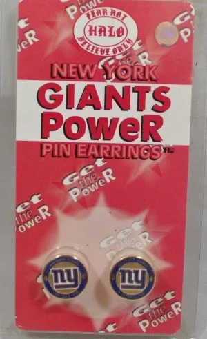 New York Giants Halo Sports Inc. Womens Power Pin Circular Stud Earrings