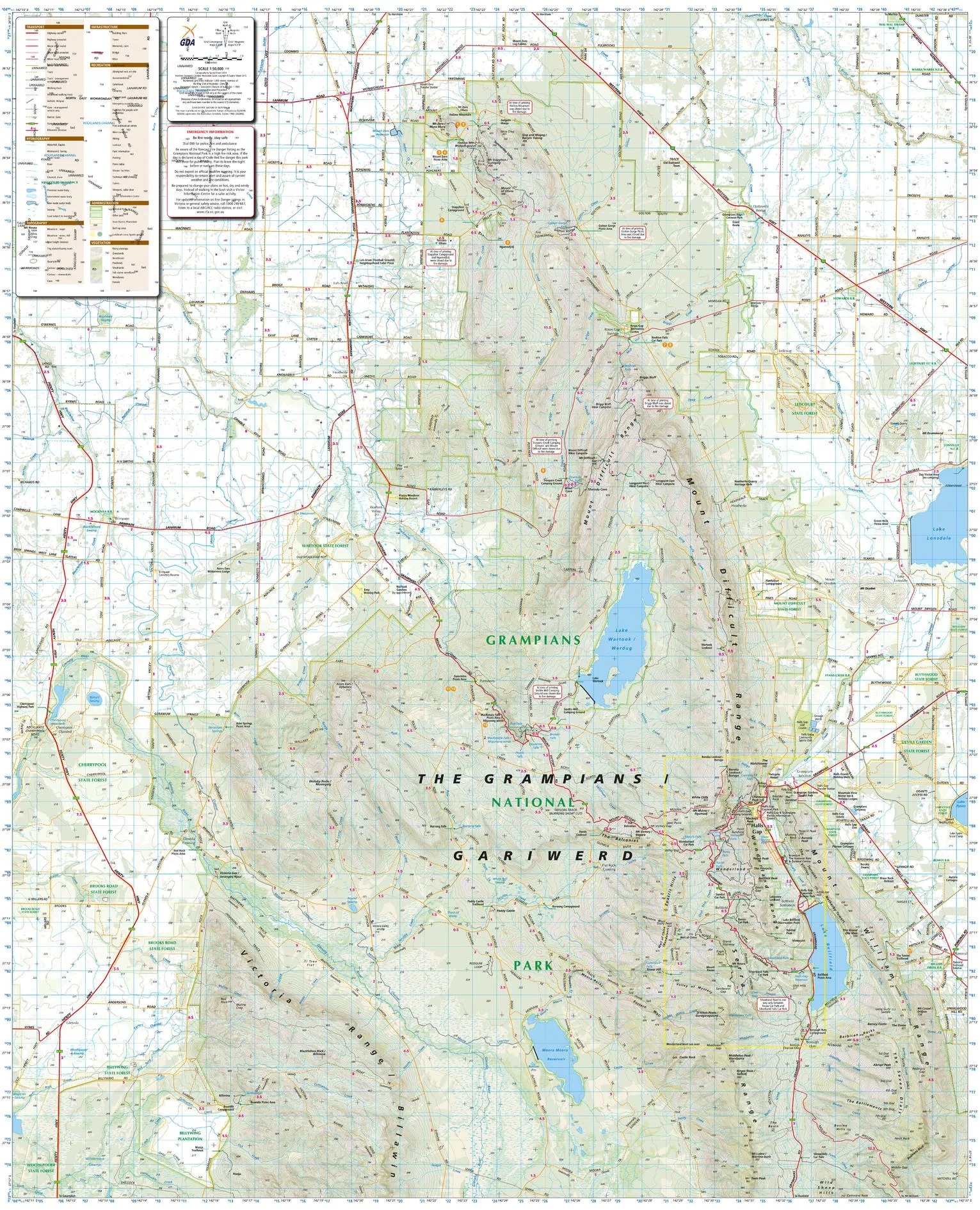 Northern Grampians (VIC) Topographic Wall Map by Spatial Vision