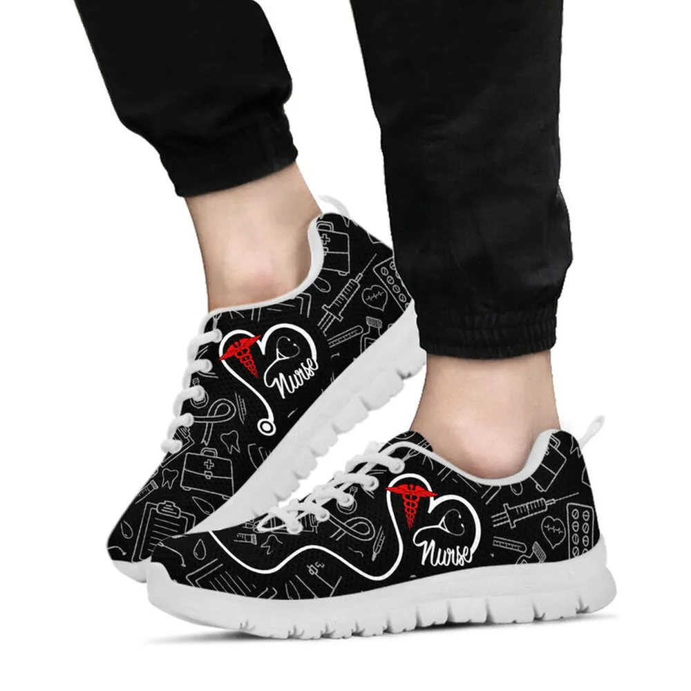 Nurse Sneaker, Nurse Heart Shoes Sneakers Shoes, Best Shoes For Nurses