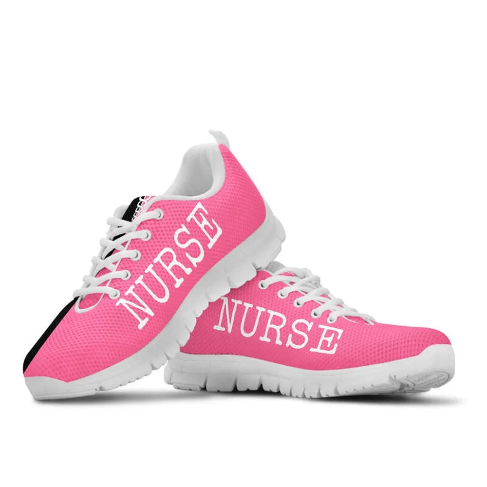 Nurse Sneaker, Nurse Love Black Pink Sneakers Shoes, Best Shoes For Nurses