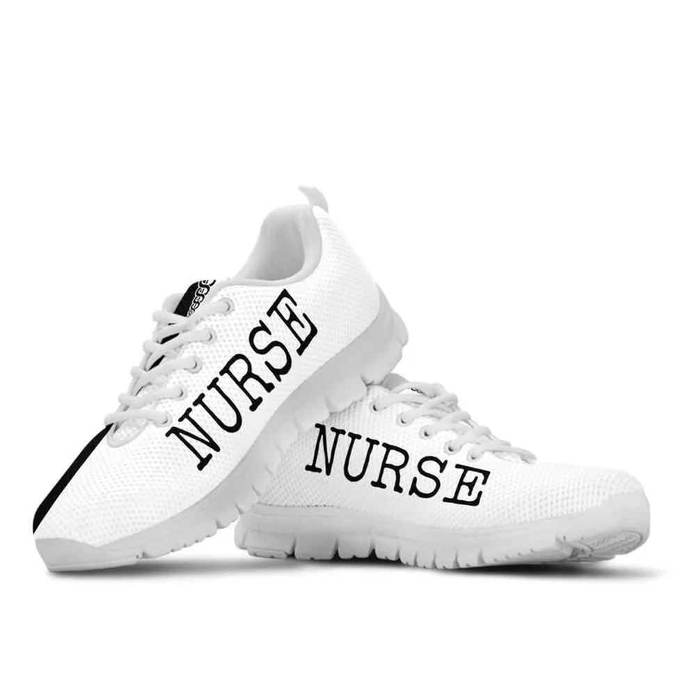 Nurse Sneaker, Nurse Love Black White Sneakers Shoes, Best Shoes For Nurses