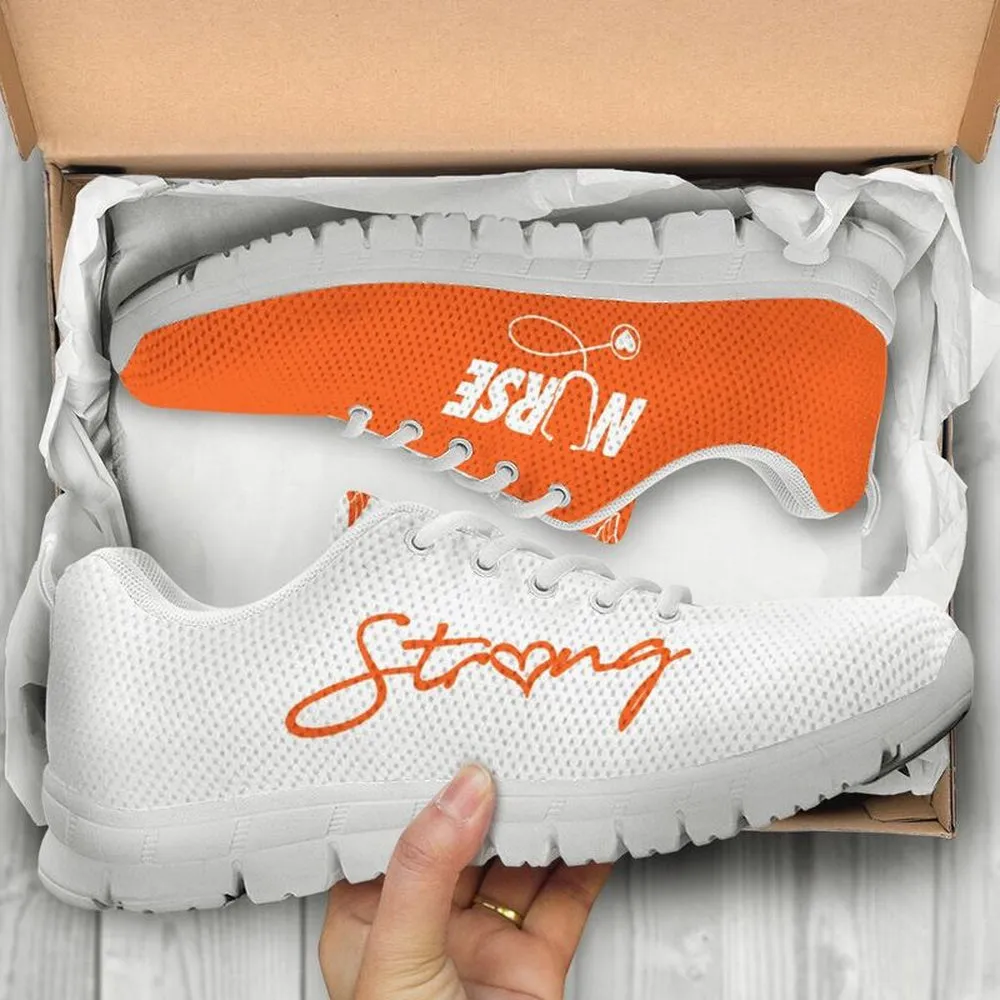 Nurse Sneaker, Nurse Strong Orange White Sneakers, Best Shoes For Nurses