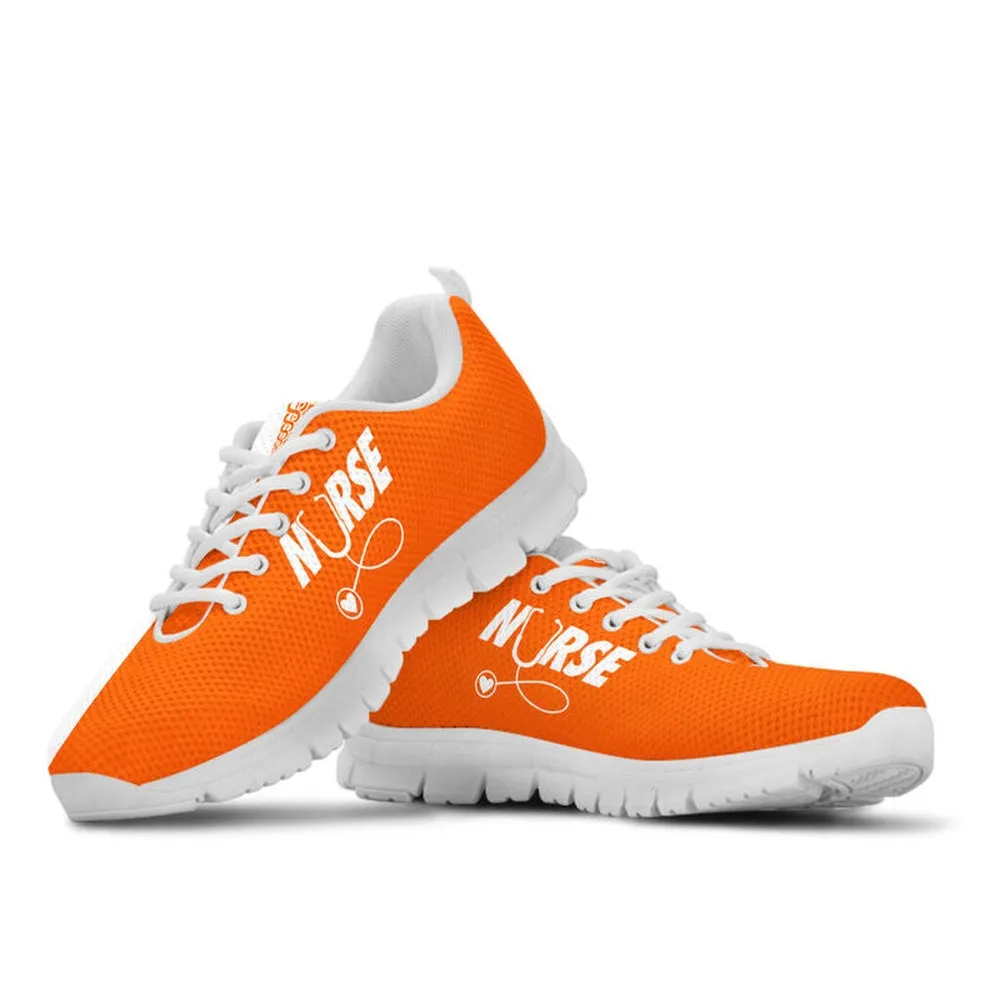 Nurse Sneaker, Nurse Strong Orange White Sneakers, Best Shoes For Nurses