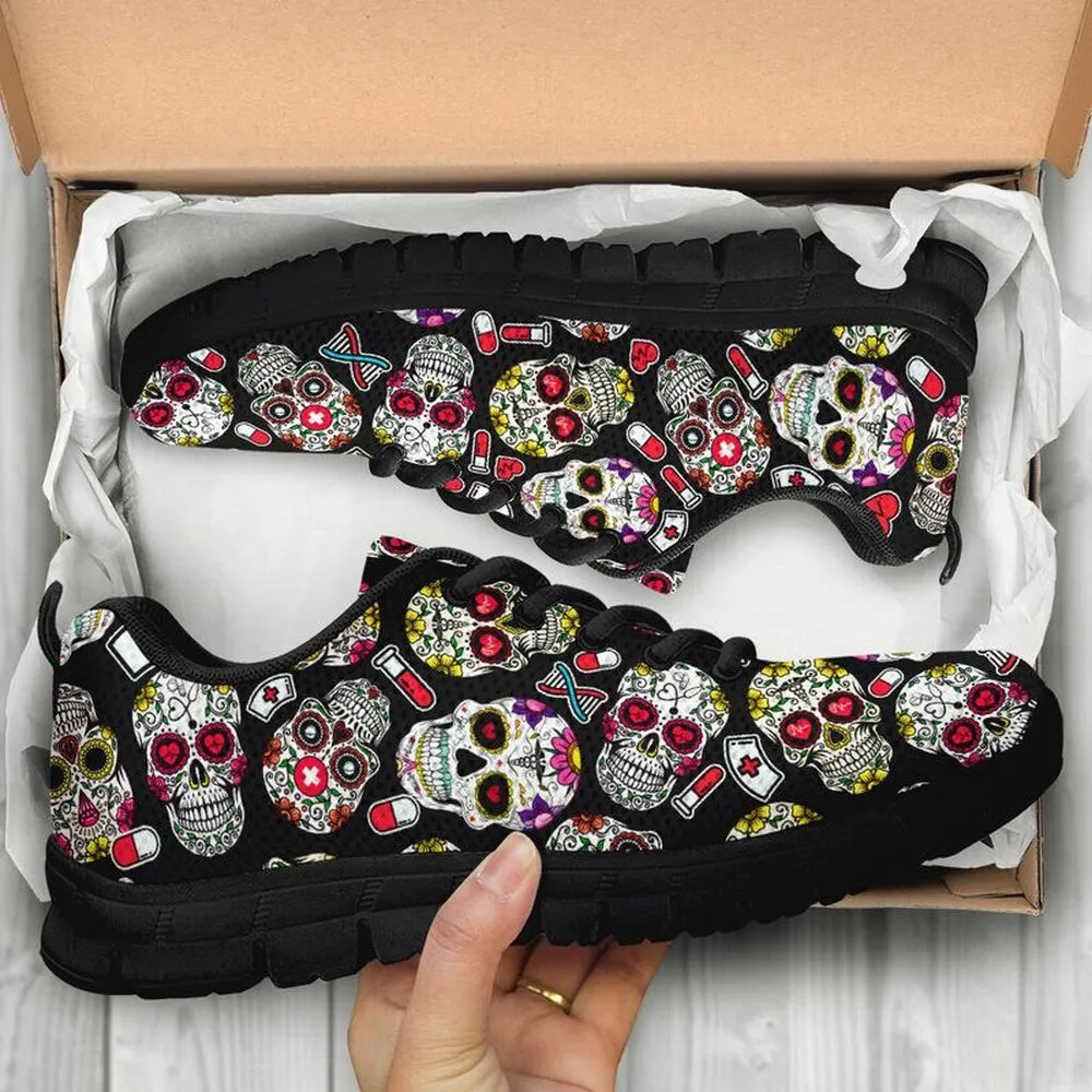 Nurse Sneaker, Skull Nurse Shoes Sneakers Shoes, Best Shoes For Nurses