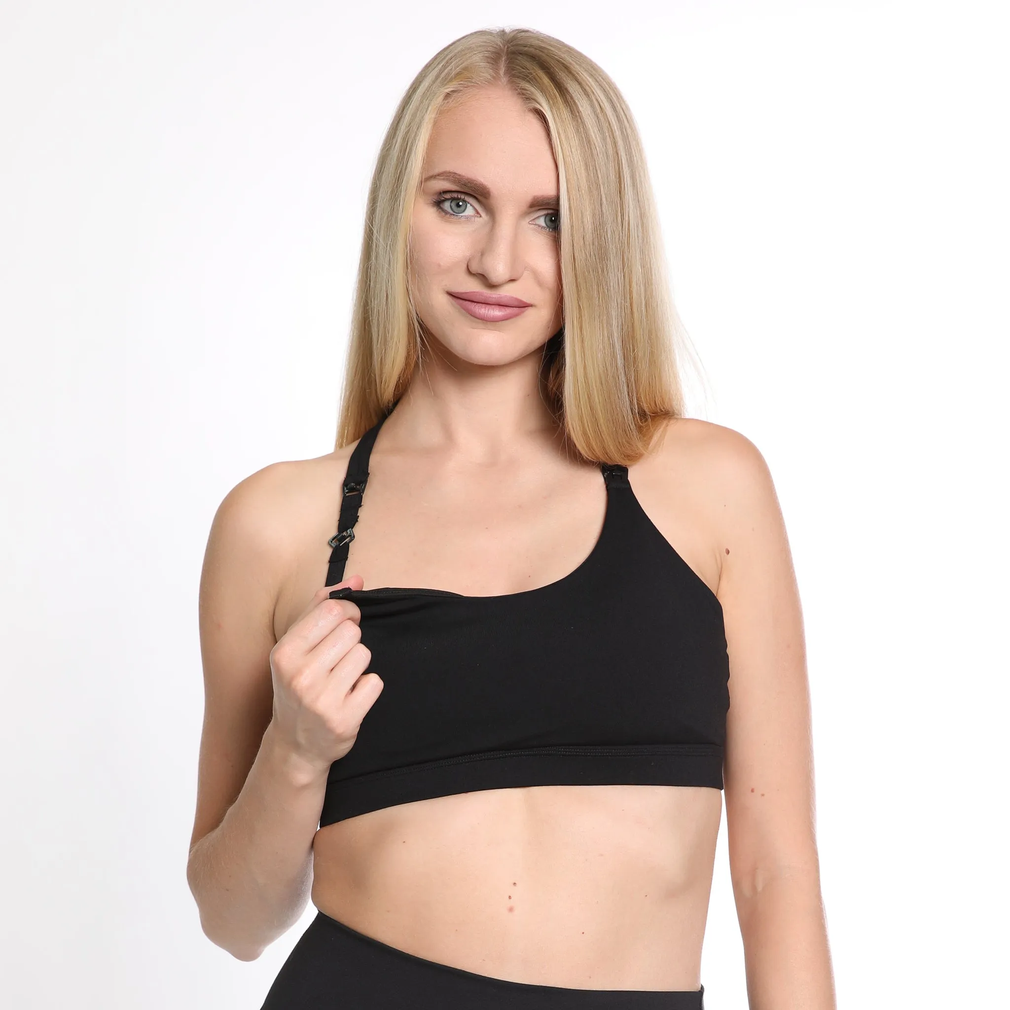 Océane 4 - Medium Support Nursing & Hands Free Pumping Sports Bra (Noir)