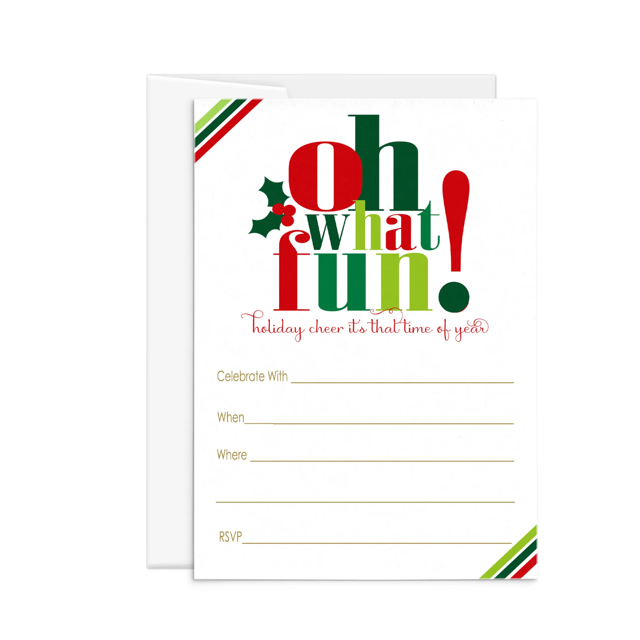 Oh What Fun Christmas Invitations - 25ct, Versatile, 5x7