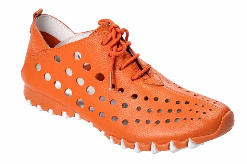 Orange Leather Lace Shoes