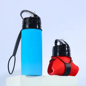 Outdoor Silicone Sports Water Bottle 450ml Ready-Made Foldable Portable Water Cup Platinum Level Gift Cup