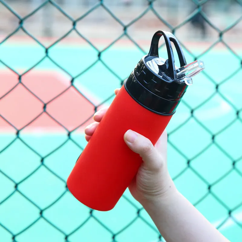 Outdoor Silicone Sports Water Bottle 450ml Ready-Made Foldable Portable Water Cup Platinum Level Gift Cup