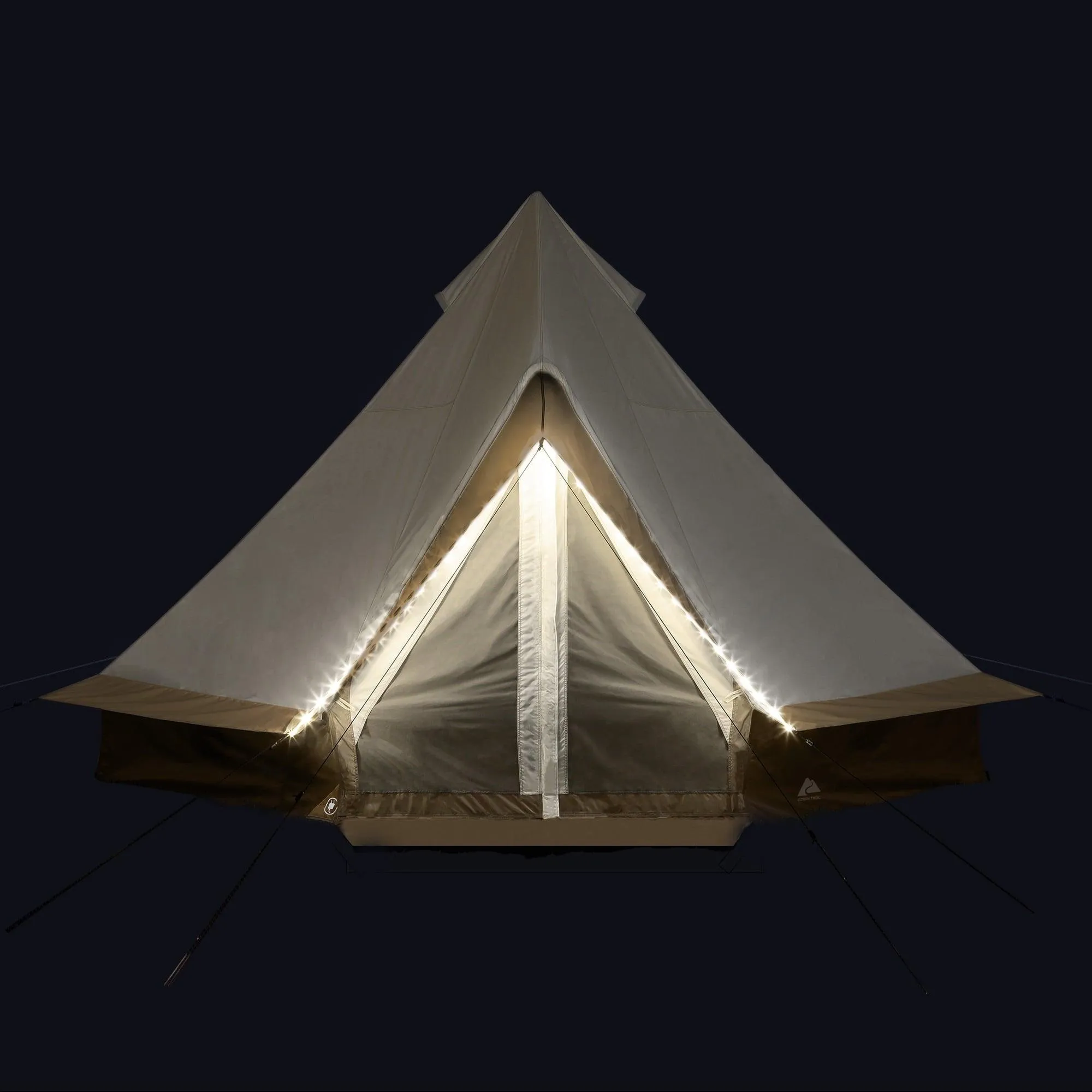 Ozark Trail 15' x 15' 8-Person Glamping Bell Tent with String Lights, 22.57 lbs