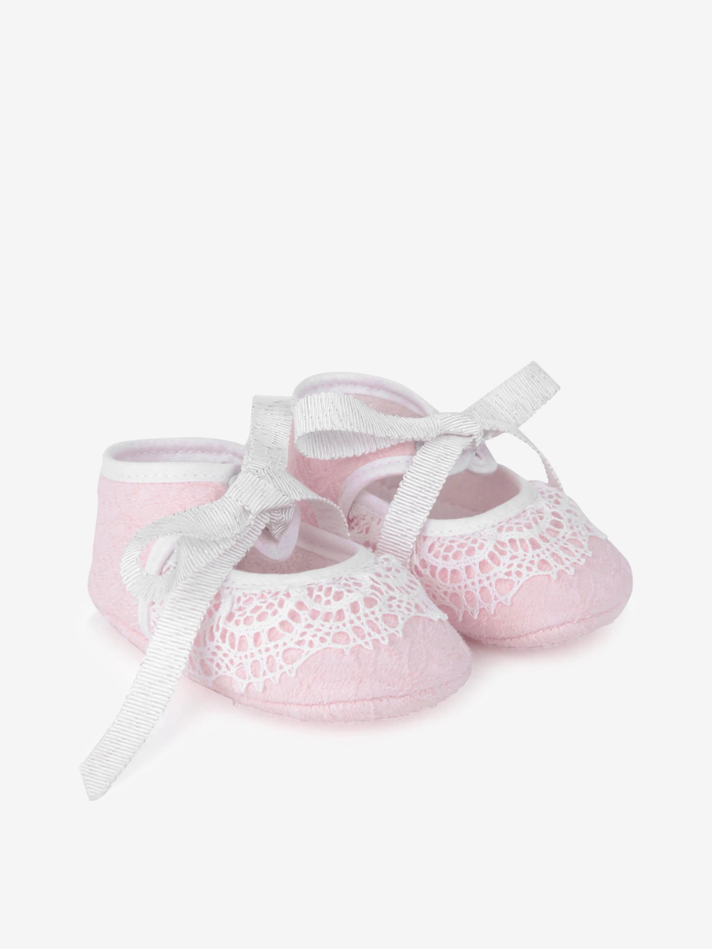 Paz Rodriguez Baby Girls Cotton Lace Trim Pre-Walker Shoes