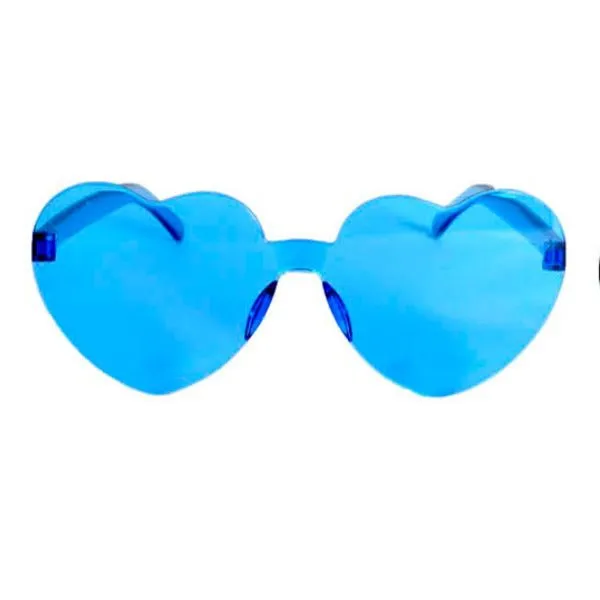 Perspex Hearts Party Glasses - Blue