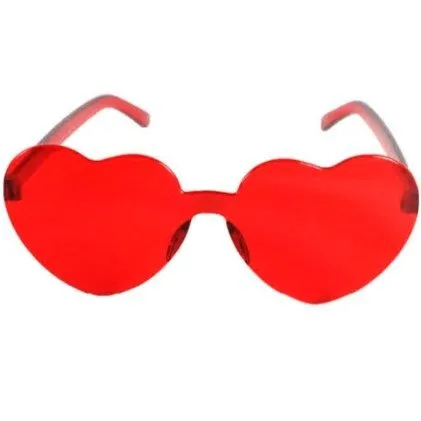 Perspex Hearts Party Glasses - Red