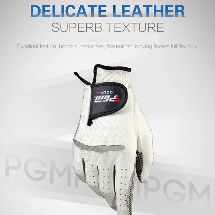 PGM Left Hand Sheepskin Anti-slip Particle Golf Men Gloves, Size: 24#