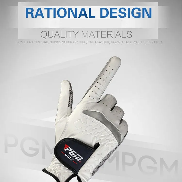 PGM Left Hand Sheepskin Anti-slip Particle Golf Men Gloves, Size: 24#