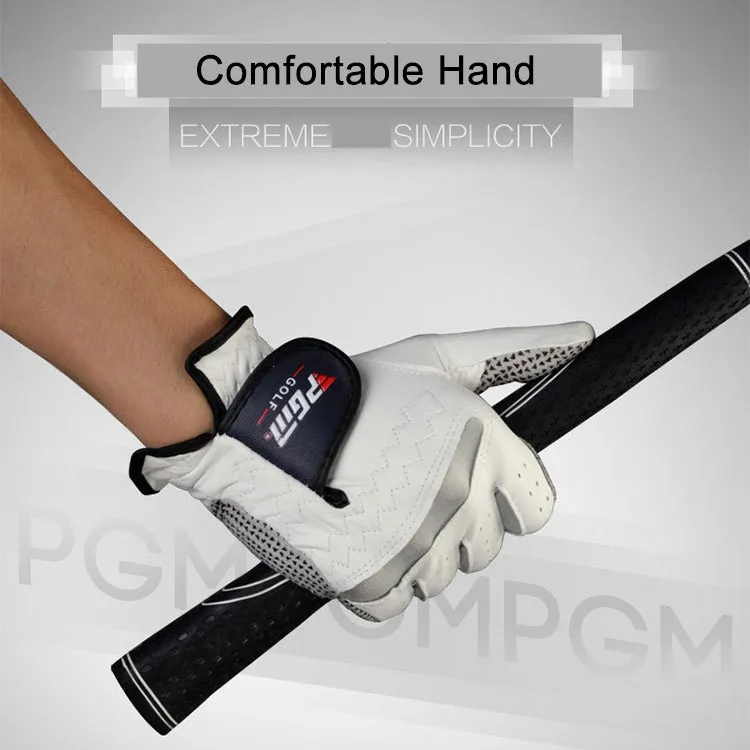 PGM Left Hand Sheepskin Anti-slip Particle Golf Men Gloves, Size: 24#