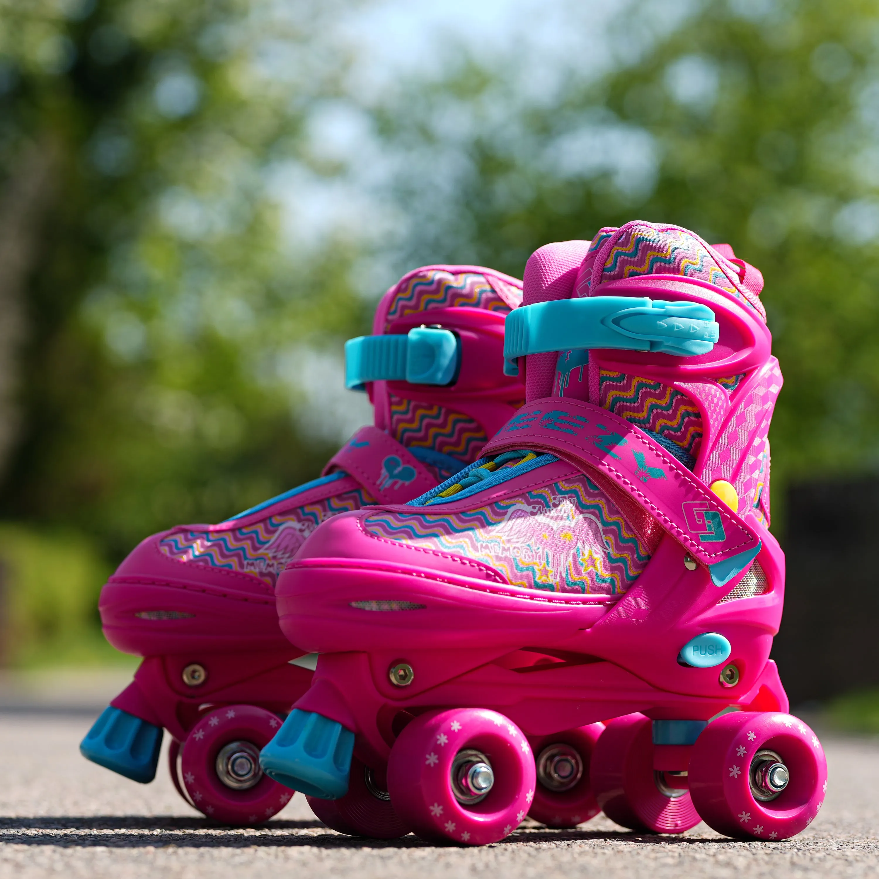 Pink Roller Skates for Kids with 4 Wheel Adjustable Sizes