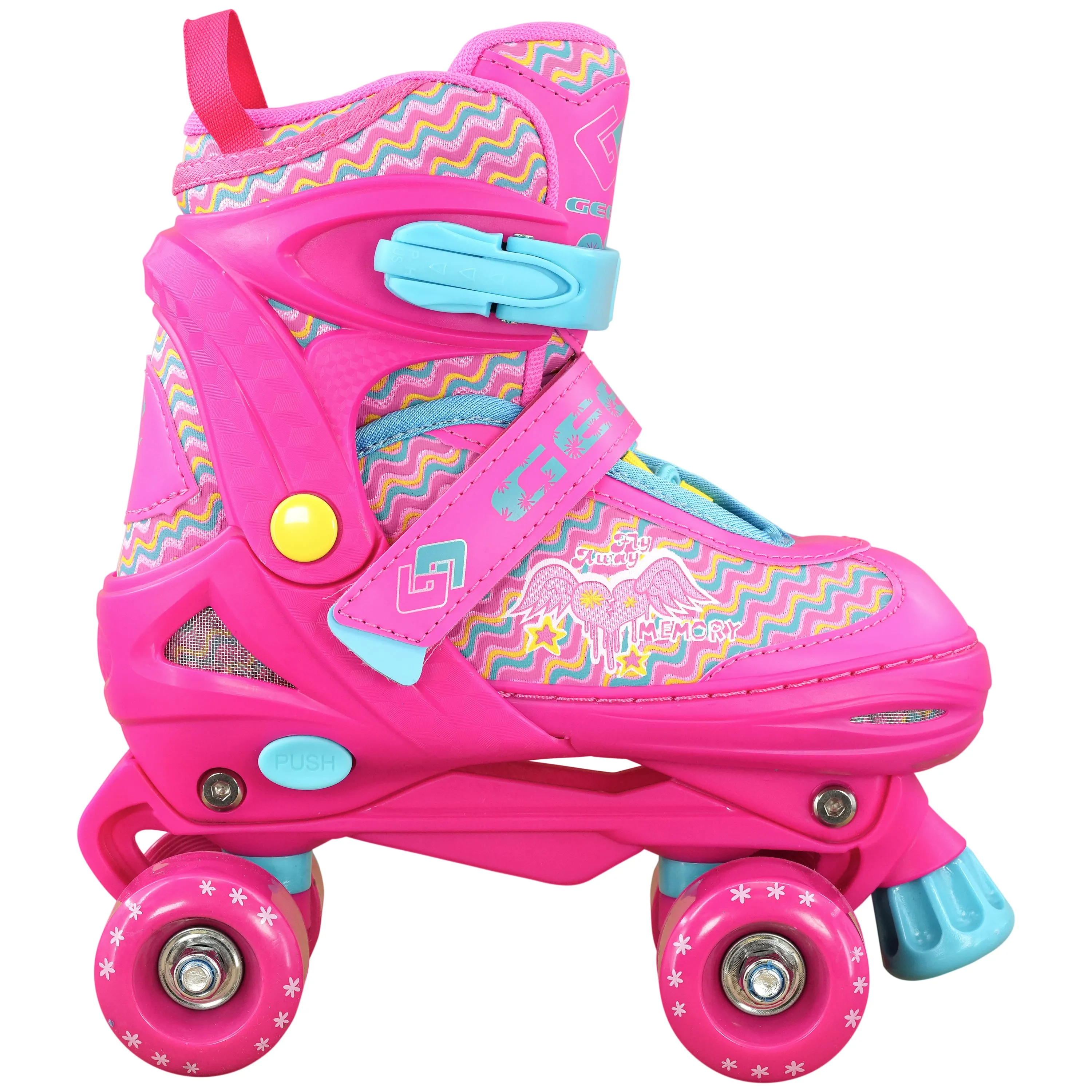 Pink Roller Skates for Kids with 4 Wheel Adjustable Sizes