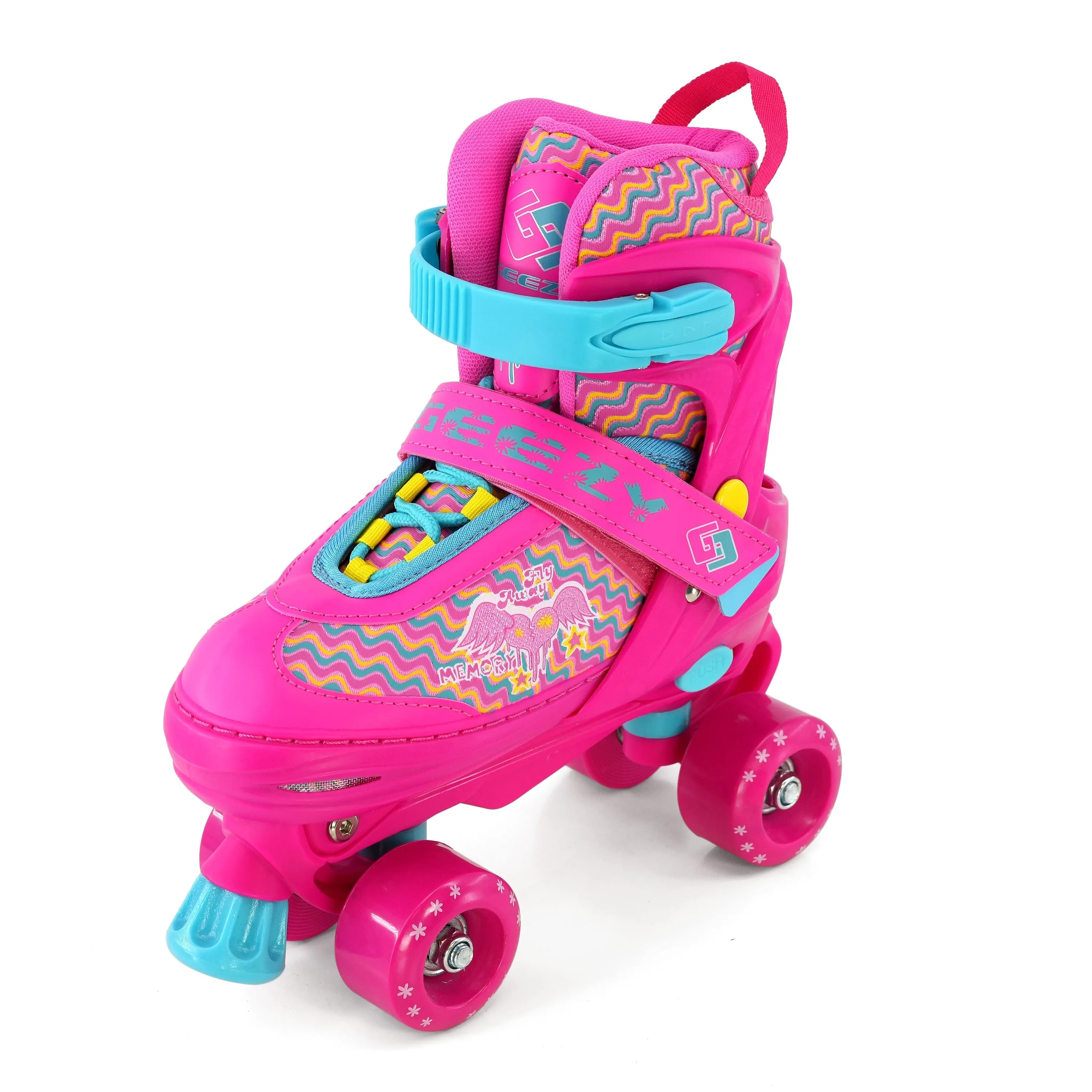 Pink Roller Skates for Kids with 4 Wheel Adjustable Sizes