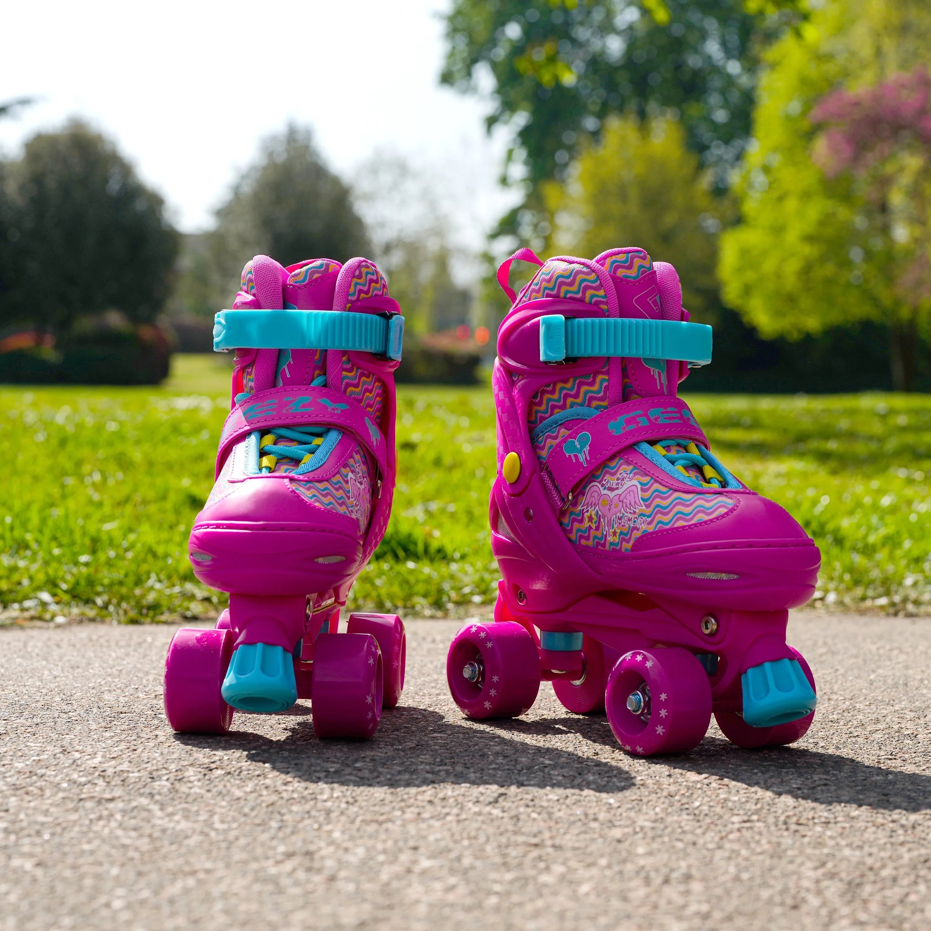 Pink Roller Skates for Kids with 4 Wheel Adjustable Sizes