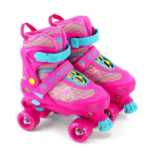 Pink Roller Skates for Kids with 4 Wheel Adjustable Sizes