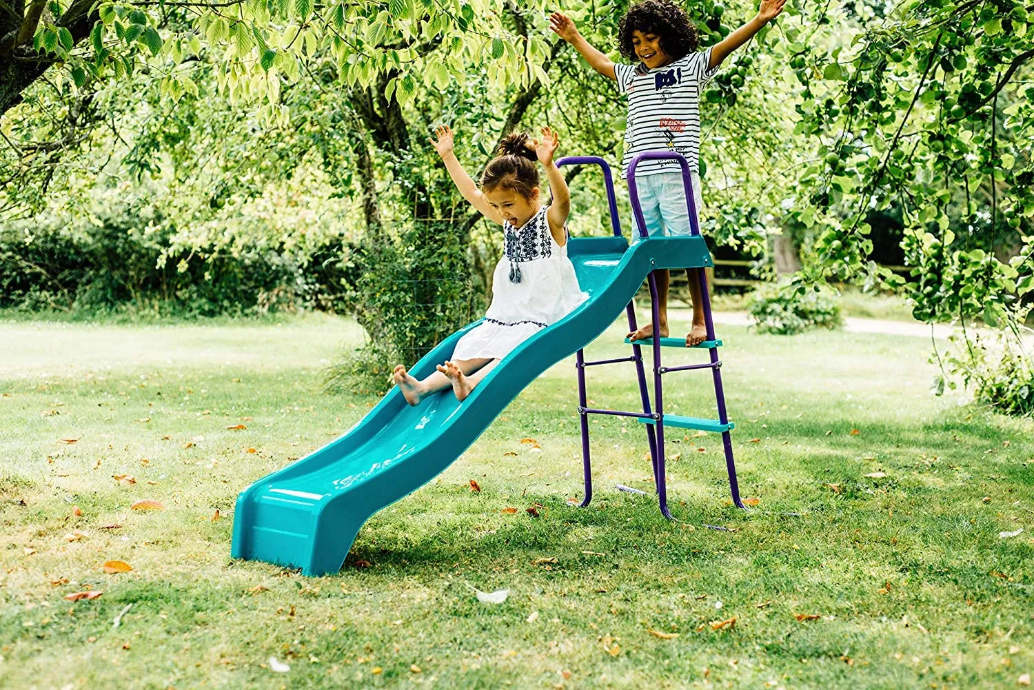 Plum Haumea Wave Metal Outdoor Slide for Chldren Ages 3 